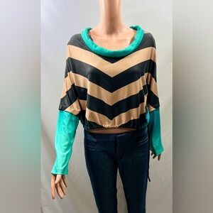 IPNG Black and Tan Women's Blouse Made in Turkey Size 1